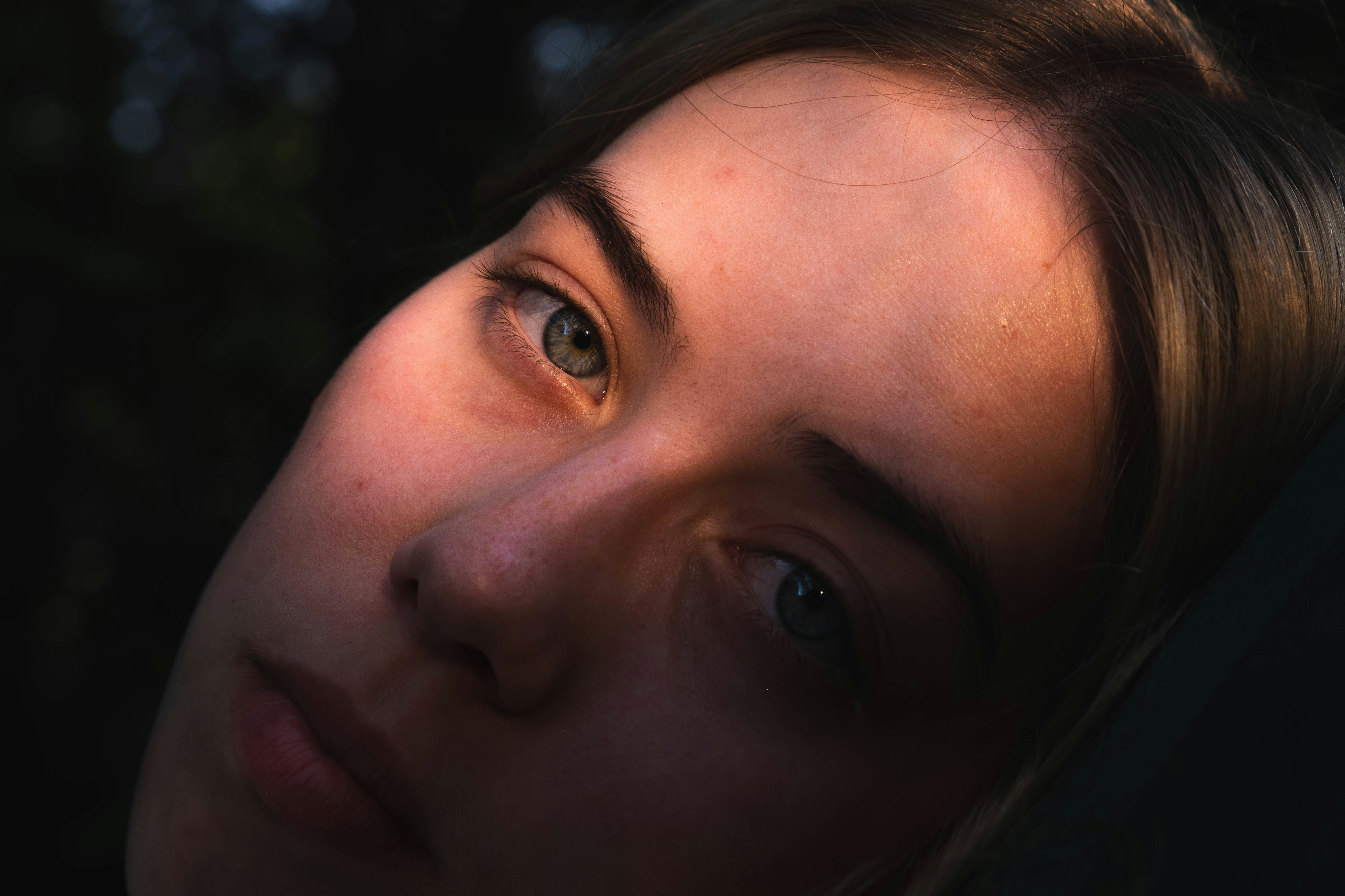 womans face in close up